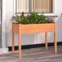 Jardinera con forro madera maciza de abeto marrón 118x59x76 cm en Macetas y jardineras | Comprar online en Foru.es