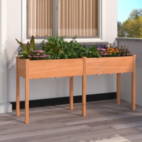 Jardinera con forro madera maciza de abeto marrón 161x45x76 cm en Macetas y jardineras | Comprar online en Foru.es