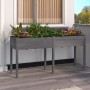 Jardinera con forro madera maciza de abeto gris 161x45x76 cm en Macetas y jardineras | Comprar online en Foru.es