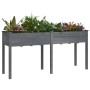 Jardinera con forro madera maciza de abeto gris 161x45x76 cm en Macetas y jardineras | Comprar online en Foru.es
