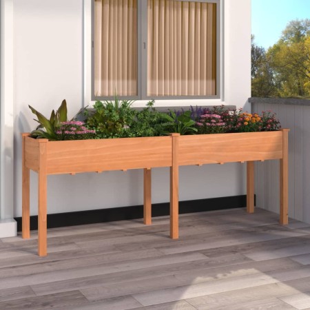 Jardinera con forro madera maciza de abeto marrón 203x53x76 cm en Macetas y jardineras | Comprar online en Foru.es