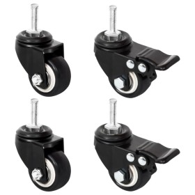 Ruedas para macetero 4 uds hierro negro 8x3,5x8 cm en Macetas y jardineras | Comprar online en Foru.es