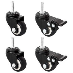 Ruedas para macetero 4 uds hierro negro 8x3,5x8 cm en Macetas y jardineras | Comprar online en Foru.es