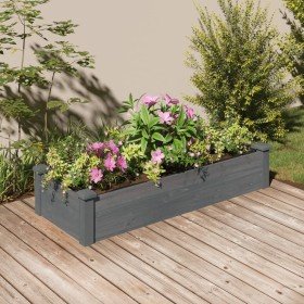 Jardinera arriate forro madera maciza marrón abeto 120x45x25 cm en Macetas y jardineras | Comprar online en Foru.es