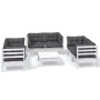 Muebles de jardín 7 pzas con cojines madera maciza de pino de vidaXL, Conjuntos de jardín - Ref: Foro24-3096251, Precio: 656,...