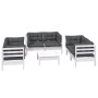 Muebles de jardín 7 pzas con cojines madera maciza de pino de vidaXL, Conjuntos de jardín - Ref: Foro24-3096251, Precio: 656,...