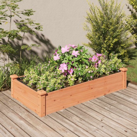 Jardinera arriate forro madera maciza abeto marrón 120x60x25 cm en Macetas y jardineras | Comprar online en Foru.es