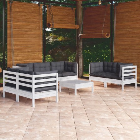 Muebles de jardín 8 pzas con cojines madera maciza de pino de vidaXL, Conjuntos de jardín - Ref: Foro24-3096263, Precio: 786,...