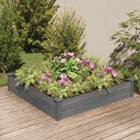 Jardinera arriate forro madera maciza abeto marrón 120x120x25cm en Macetas y jardineras | Comprar online en Foru.es