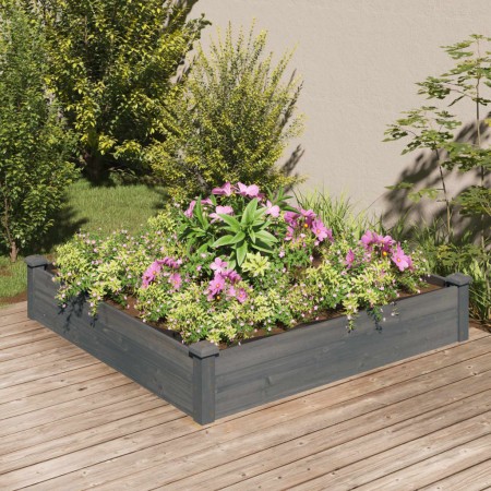 Jardinera arriate forro madera maciza abeto marrón 120x120x25cm en Macetas y jardineras | Comprar online en Foru.es