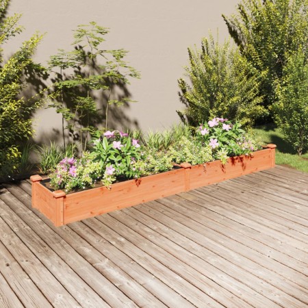 Jardinera arriate con forro madera abeto marrón 240x45x25 cm en Macetas y jardineras | Comprar online en Foru.es
