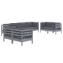 Juego de muebles de jardín 8 pzas y cojines madera pino maciza de vidaXL, Conjuntos de jardín - Ref: Foro24-3096270, Precio: ...