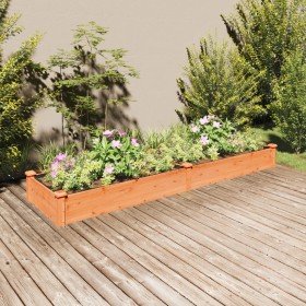 Jardinera arriate con forro madera abeto marrón 240x60x25 cm en Macetas y jardineras | Comprar online en Foru.es