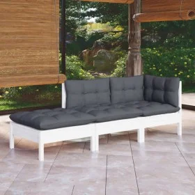 Muebles de jardín 3 pzas con cojines madera maciza de pino de vidaXL, Conjuntos de jardín - Ref: Foro24-3096281, Precio: 248,...
