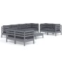 Juego de muebles de jardín 9 pzas y cojines madera maciza pino de vidaXL, Conjuntos de jardín - Ref: Foro24-3096276, Precio: ...