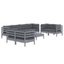 Juego de muebles de jardín 9 pzas y cojines madera maciza pino de vidaXL, Conjuntos de jardín - Ref: Foro24-3096276, Precio: ...