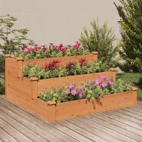 Jardinera arriate madera maciza de abeto marrón 120x120x56 cm en Macetas y jardineras | Comprar online en Foru.es