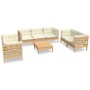 Muebles de jardín 8 piezas cojines madera maciza de pino de vidaXL, Conjuntos de jardín - Ref: Foro24-3096262, Precio: 715,56...