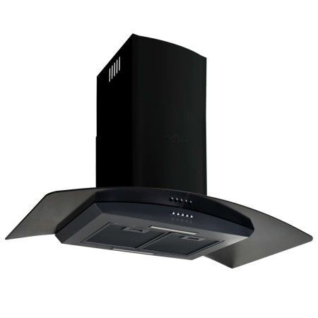 Campana extractora pared 90 cm acero inoxidable 756 m³/h negro de vidaXL, Extractores - Ref: Foro24-50706, Precio: 203,34 €, ...