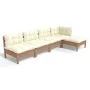 Muebles de jardín 5 pzas y cojines madera de pino marrón miel de vidaXL, Conjuntos de jardín - Ref: Foro24-3096337, Precio: 4...