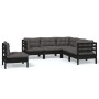 Muebles de jardín 5 pzas con cojines negro madera de pino de vidaXL, Conjuntos de jardín - Ref: Foro24-3096410, Precio: 492,5...