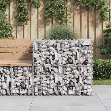 Cesta de gaviones hierro galvanizado color plateado 70x70x65 cm en Macetas y jardineras | Comprar online en Foru.es