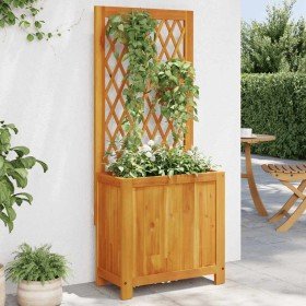Jardinera con enrejado y estante acacia maciza 55x29,5x132 cm en Macetas y jardineras | Comprar online en Foru.es