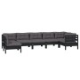 Muebles de jardín 7 pzas con cojines negro madera de pino de vidaXL, Conjuntos de jardín - Ref: Foro24-3096434, Precio: 676,1...
