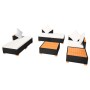 Muebles de jardín y cojines 7 piezas ratán sintético negro de vidaXL, Conjuntos de jardín - Ref: Foro24-42757, Precio: 651,74...