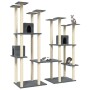 Rascador para gatos con postes de sisal gris oscuro 174 cm de vidaXL, Mobiliario para gatos - Ref: Foro24-171535, Precio: 148...
