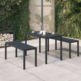 Set de comedor de jardín 3 pzas acero y WPC negro de vidaXL, Conjuntos de jardín - Ref: Foro24-317139, Precio: 214,36 €, Desc...