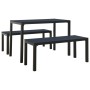 Set de comedor de jardín 3 pzas acero y WPC negro de vidaXL, Conjuntos de jardín - Ref: Foro24-317139, Precio: 214,36 €, Desc...
