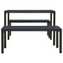 Set de comedor de jardín 3 pzas acero y WPC negro de vidaXL, Conjuntos de jardín - Ref: Foro24-317139, Precio: 214,36 €, Desc...
