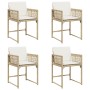Sillas de jardín con cojines 4 uds ratán sintético beige en Sillas de jardín | Comprar online en Foru.es