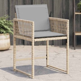 Sillones jardín con cojines 4 uds ratán sintético beige mezcla en Sillas de jardín | Comprar online en Foru.es