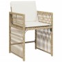 Sillas de jardín con cojines 4 uds ratán sintético beige en Sillas de jardín | Comprar online en Foru.es