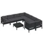 Muebles de jardín 9 pzas y cojines negro madera de pino de vidaXL, Conjuntos de jardín - Ref: Foro24-3096981, Precio: 853,17 ...