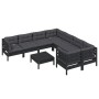Muebles de jardín 9 pzas y cojines negro madera de pino de vidaXL, Conjuntos de jardín - Ref: Foro24-3096981, Precio: 877,06 ...