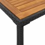 Mesa de jardín superficie de madera ratán PE negro 115x54x74 cm en Mesas de jardín | Comprar online en Foru.es
