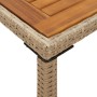 Mesa de jardín superficie de madera ratán PE beige 115x54x74 cm en Mesas de jardín | Comprar online en Foru.es