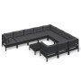 Muebles de jardín 11 pzas y cojines negro madera de pino de vidaXL, Conjuntos de jardín - Ref: Foro24-3097005, Precio: 1,00 €...