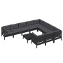 Muebles de jardín 11 pzas y cojines negro madera de pino de vidaXL, Conjuntos de jardín - Ref: Foro24-3097005, Precio: 1,00 €...