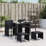 Set de muebles jardín 5 pzas con cojines ratán sintético negro en Conjuntos de jardín | Comprar online en Foru.es