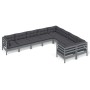 Muebles de jardín 9 pzas y cojines gris madera de pino de vidaXL, Conjuntos de jardín - Ref: Foro24-3096985, Precio: 814,61 €...
