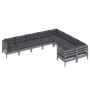 Muebles de jardín 9 pzas y cojines gris madera de pino de vidaXL, Conjuntos de jardín - Ref: Foro24-3096985, Precio: 814,61 €...
