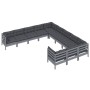 Muebles de jardín 11 pzas y cojines gris madera de pino de vidaXL, Conjuntos de jardín - Ref: Foro24-3097021, Precio: 955,52 ...