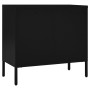 Aparador de acero y vidrio templado negro 75x35x70 cm de vidaXL, Aparadores - Ref: Foro24-336073, Precio: 168,94 €, Descuento: %