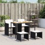Set de muebles jardín 5 pzas con cojines ratán sintético negro en Conjuntos de jardín | Comprar online en Foru.es