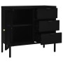 Aparador de acero y vidrio templado negro 75x35x70 cm de vidaXL, Aparadores - Ref: Foro24-336073, Precio: 168,94 €, Descuento: %