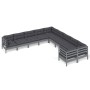 Muebles de jardín 10 pzas y cojines madera de pino gris de vidaXL, Conjuntos de jardín - Ref: Foro24-3097009, Precio: 864,62 ...